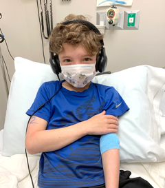 Anthony undergoing tests during a food allergy clinical trial